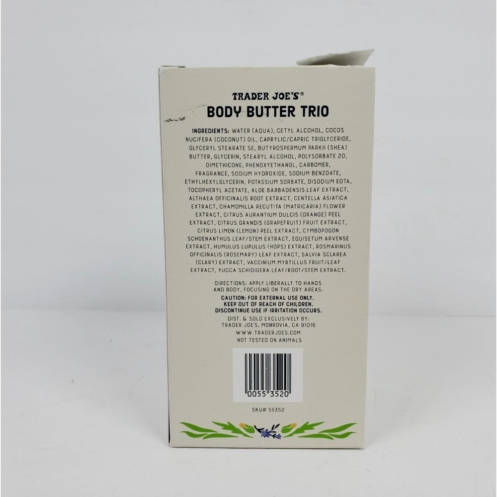 Trader Joe's Body Butter Trio Lavender Santal White Gardenia Pineapple Bergamot - Picture 2 of 4